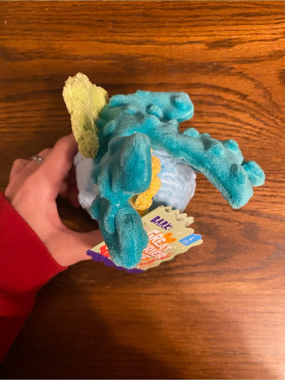 BARK BarkBox Great Furrier Reef Rip + Reveal Dog Toy Size L 2-in-1 Rubber Core